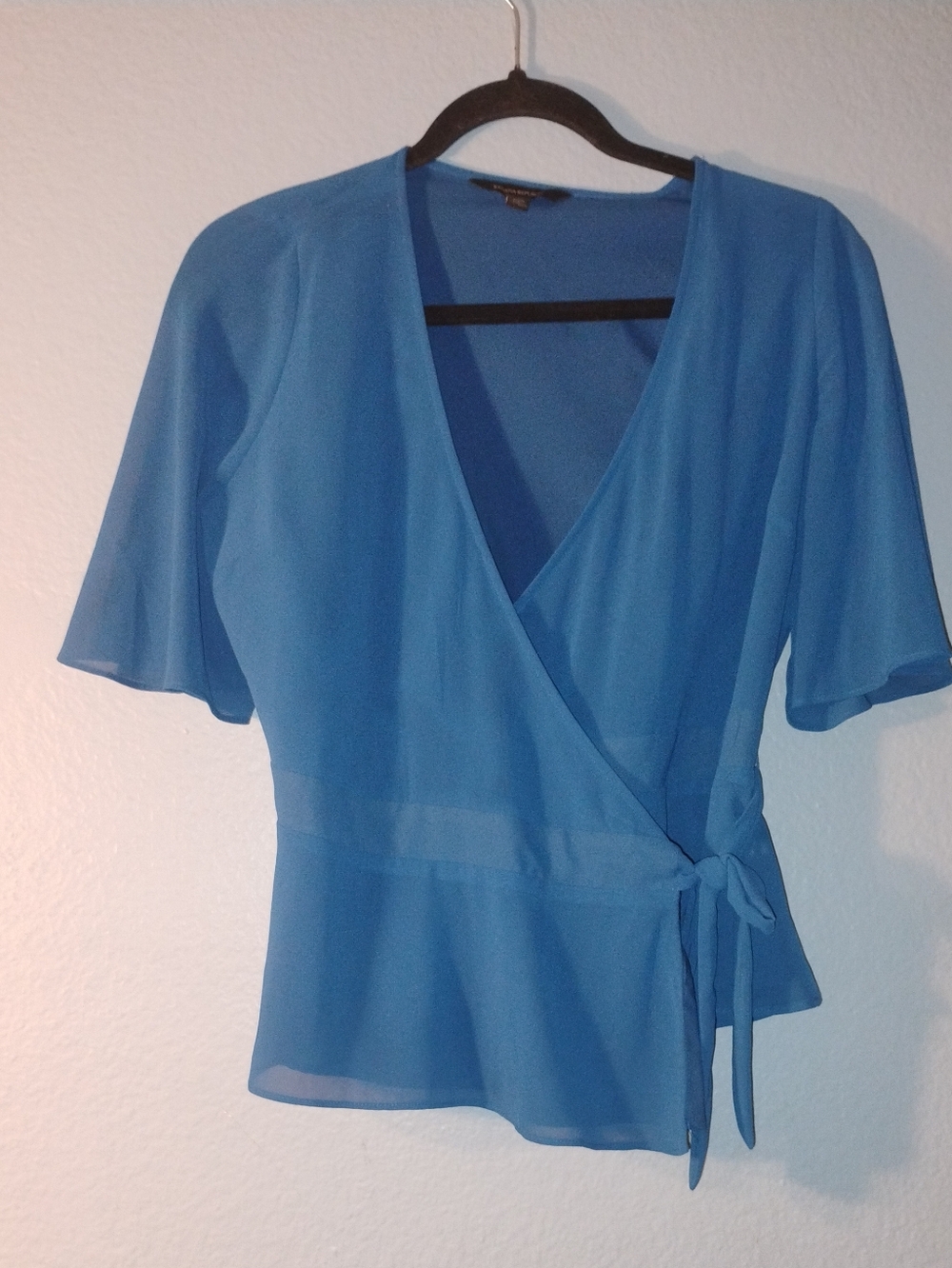 Banana Republic Teal Wrap Blouse with Side Tie